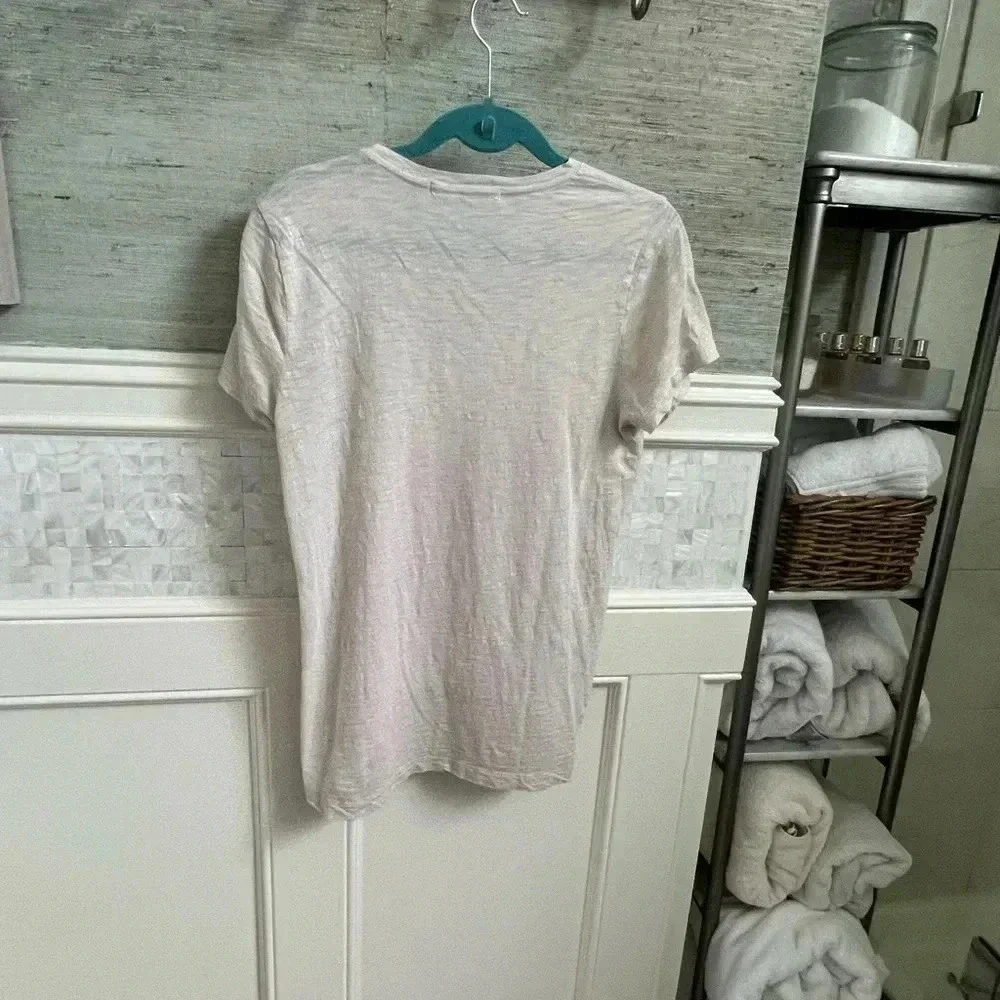 J. Crew zebra print tee shirt medium beige pink cotton short sleeve
